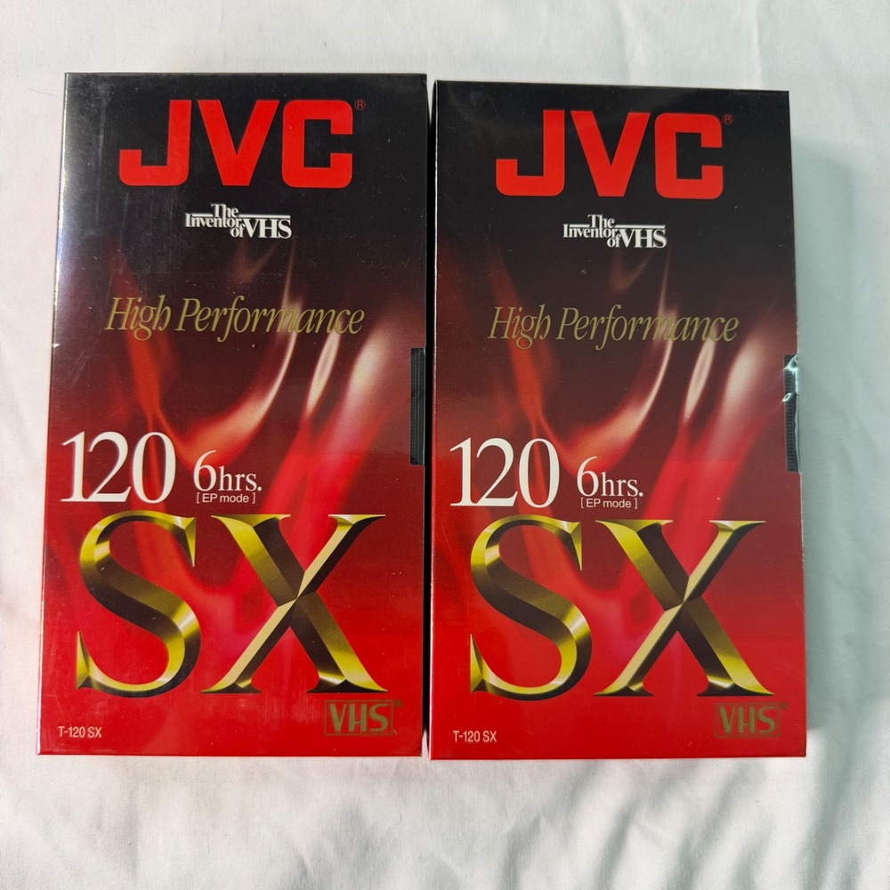2 Pack JVC SX 120 High Performance Blank VHS Tapes T-120 SX New Sealed